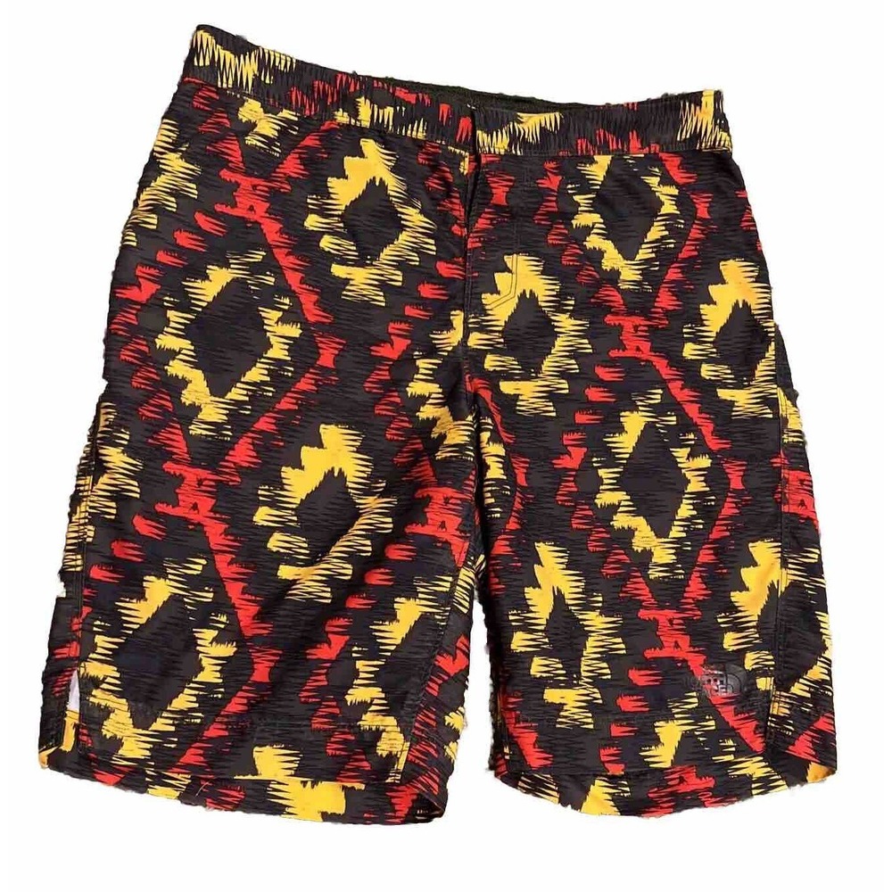 The North Face Shorts Boys XL Red AZTEC Board‎ Shorts Swim Trunks
